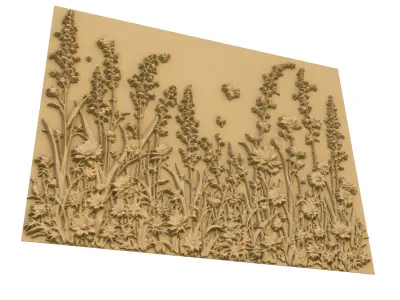 modern panel wall decor set wall relief mural CNC 103 3D model