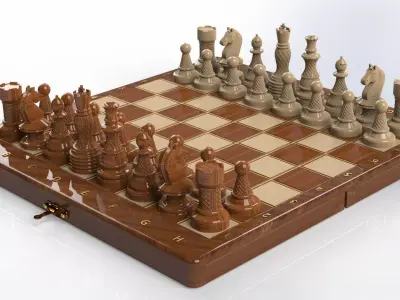  Chess Set  Printable with Storage Board 3D print model