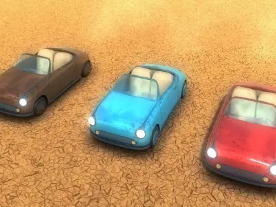 Game Ready Sports Car Retro Low-poly 3D model