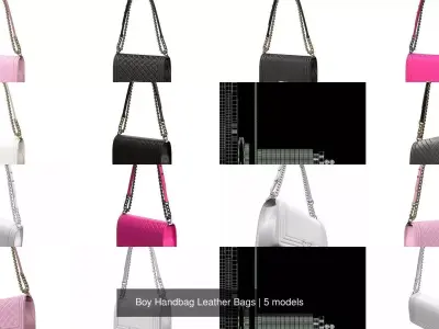 Boy Handbag Leather Bags 3D Model Pack