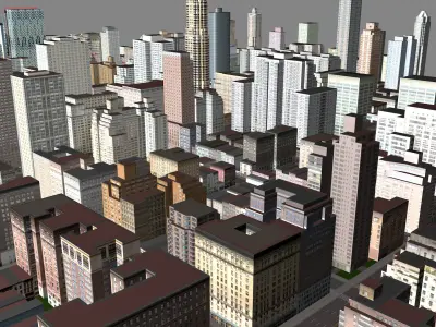 Modern urban highrise buildings building ancillary buildings 3D model
