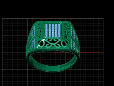 Print Ready STL 3DM  Gents Rings Diamond Men Ring  3D print model 217