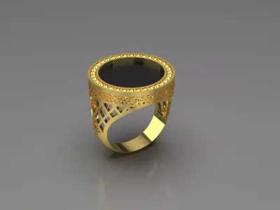 gemstone man gold ring mr0103 3D print model