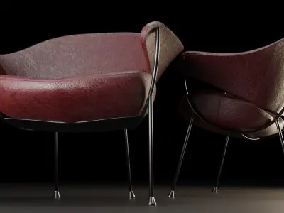 Denis elka46464646gmail com Armchair Murano 3D model PBR  Free low-poly 3D model