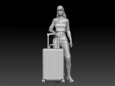waiting for the trip girl 1 3D print model