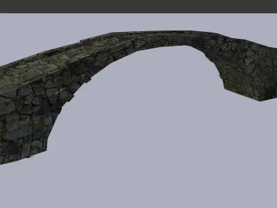 Old stone bridge Free low-poly 3D model