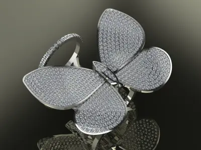 Butterfly Ring move 3D print model