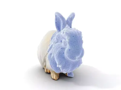 Fluffy White Rabbit model pack Low-poly 3D model purchase