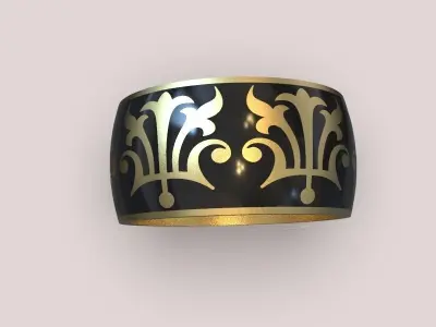 Design Women ring with ornament 3dm stl 3D print model Free 3D print model