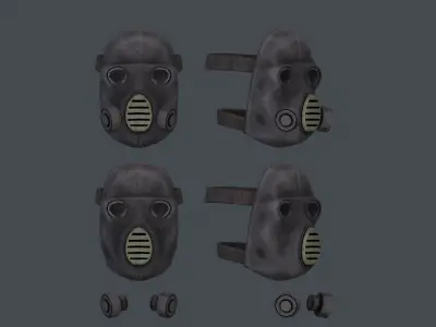Stalker like gasmask for Dayz game engine Low-poly 3D model