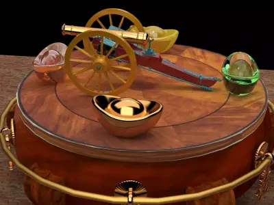 Chinese gold ingot  3D model