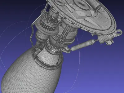 Space-X Raptor BFR Engine Simplified Printable Model 3D print model