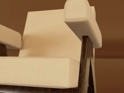 053 CAPITOL ARMCHAIR - PIERRE JEANNERET Low-poly 3D model
