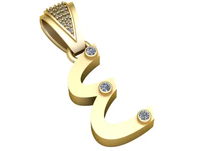 modern pendant gold 3D print model