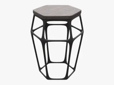 Hexagonal bar chair 02 3D model