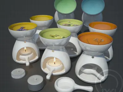 Aroma fragrance Oil Burner Accent Colour 3D model