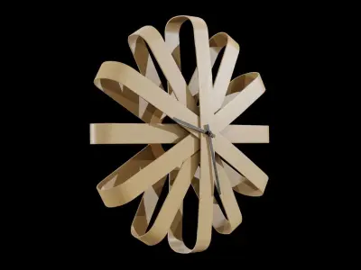 Umbra Ribbonwood Wall Clock wood vaneer Low-poly 3D model