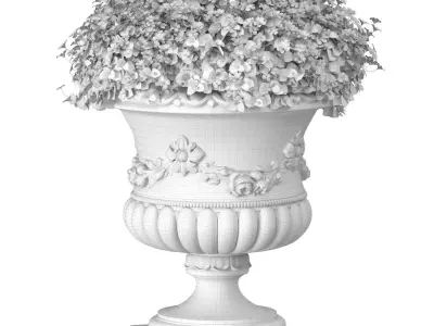 A flowerbed of flowers in a classic vase decoration Plant Patio  3D model