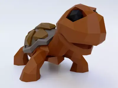Turtle toon 3d model  Low-poly 3D model