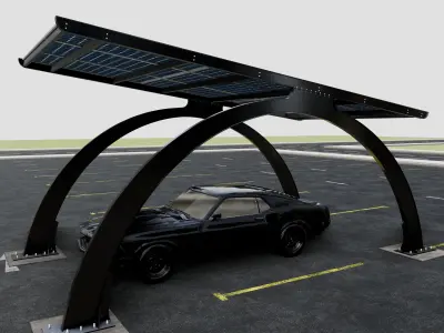 ARCHED TYPE MODERN CARPORT TYPE-3 3D model
