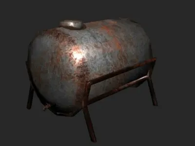 rusty water storage tank Free low-poly 3D model