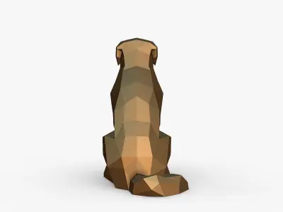 Golden Retriever low poly 3D print model