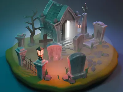 Haunted cemetery 3D model