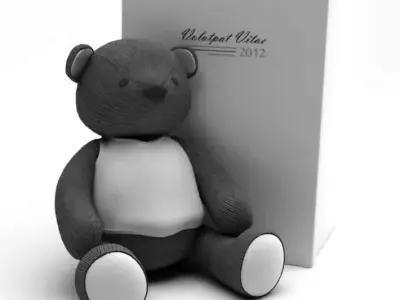 Black Teddy Bear 3D model