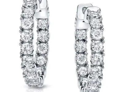 Women Diamond Earrings 3D print model 34