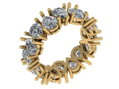 pear shape full eternity ring reverse sides  3D print model