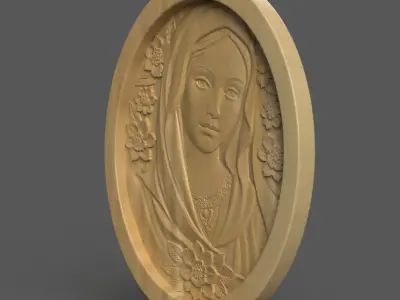 St Mary  Elegant Christian Wall Art and Decoration - keychain 02 3D print model