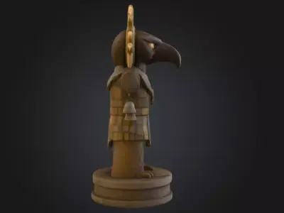 Bird Warrior Statue Low-poly 3D model