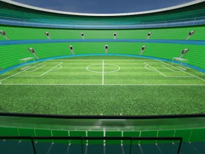 Football Stadium  Low-poly 3D model 3