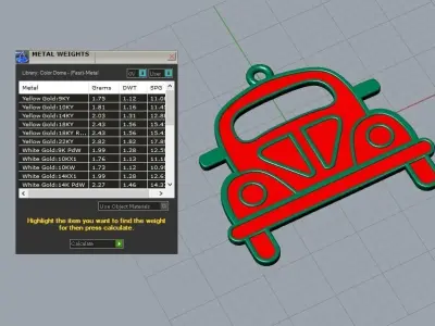 enamel car pendnat 3D print model