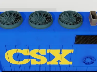 Diesel locomotive 3D model Low-poly 3D model