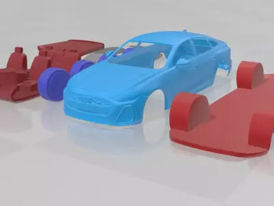 Audi A5 2025 - Separate Parts STL Model 3D print model