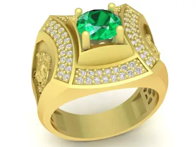 Luxury Medusa Diamond Ring for Men 445 3D print model