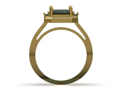 luxury jewelry emerald gemstone stl 3dm gold ring model jr0259 3D print model