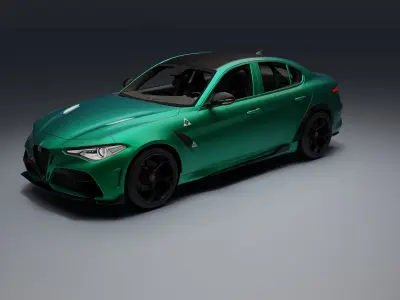 Alfa Romeo Giulia GTAm Low-poly 3D model