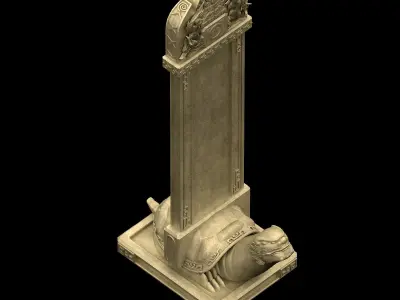 Stone Decoration - Turtle Stone Monument 06 3D model