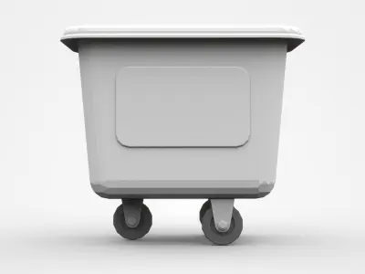 Industrial Tilt Cart On Three Wheels 3D model