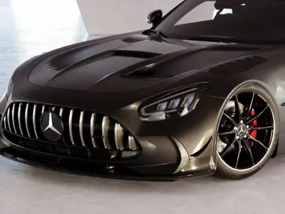 Car Lighting Scene 3D Blender File Low-poly 3D model