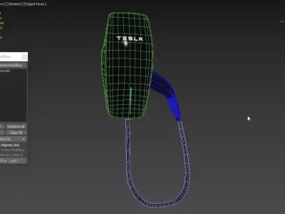 EV Wall Connector Tesla J1772 3D model