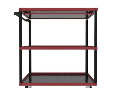 Workshop Service Trolley  with Open Shelving 3D model