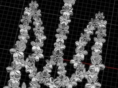 Trident ukrainian flag with diamond pendant 3D print model