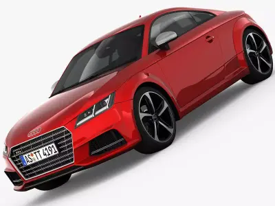 Audi TTS Coupe 2015 detailed interior 3D model