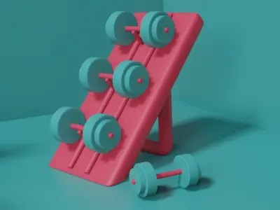 sports GYM cute and sweet Low-poly 3D model