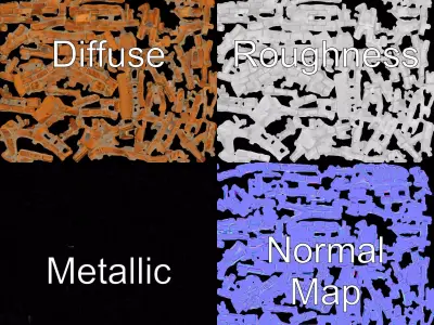 Rustic Brick Wall model pack Low-poly 3D model