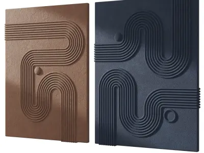 3d wall panno 6 colors 3D model