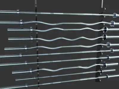 Wall Mounted Barbell 3D model